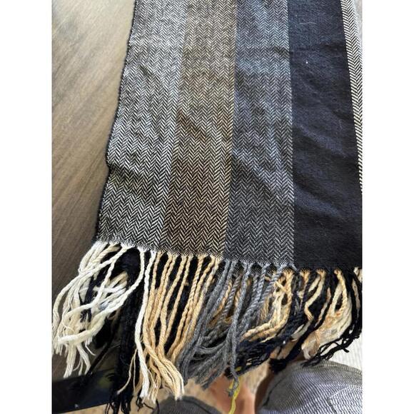 Vtg Woolmark-certified 100% Pure New wool Scarf, France, Herringbone Weave - Picture 4 of 6